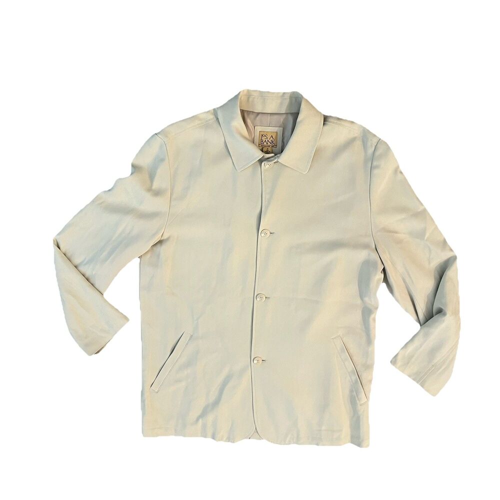 Jos A Bank Men’s Blazer Medium 100% Silk Jacket Sport Coat Khaki